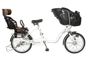 ホワイト／ヘッドレスト付きチャイルドシート搭載スイートリブ［内装3段変速］［20インチ］［クラス27キャリア］［3人乗り対応］