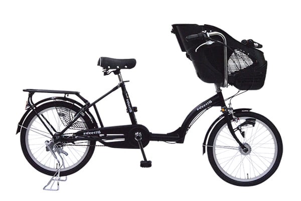 超美品】子供乗せ自転車 スイートリブ 後ろカゴ付き
