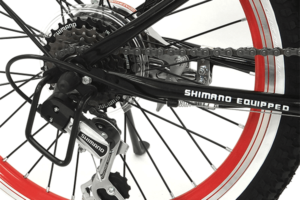 上り坂も楽に走ることができる6段変速機付き。