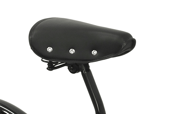 厚みがあり、サイドのボタンステッチがおしゃれなサドルを採用