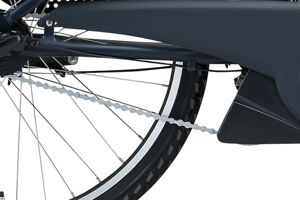 サビに強いチェーンを標準装備。