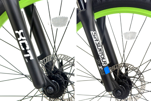 日本にルーツを持つ世界最大のサスペンションメーカー「SR SUNTOUR」製のサスペンションを採用。（左KASP247/右KASP267)