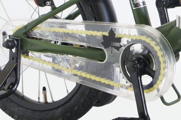 チェーンのカバーを透明仕様にし、チェーンの色をイエローにすることで仕組みや構造が一目でわかりやすくなっています。