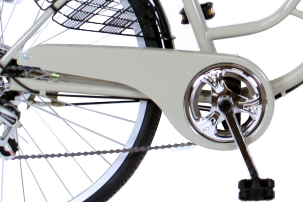 チェーンカバーが付いているため、走行中のチェーンによる裾汚れも防御。