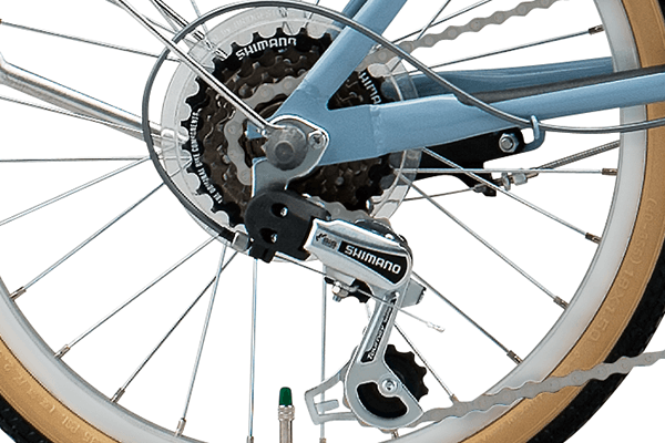 どんな道でも安心・快適に走行していただける様に、信頼のシマノ製6段変速機を搭載。