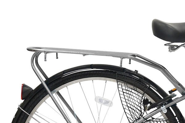 フレームと同色パイプキャリアはチャイルドシート取り付け可能。