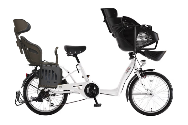 子供乗せ自転車 3人乗り！ホワイト mama fre あさひ
