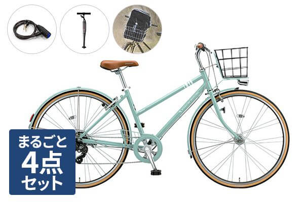 通学自転車まるごとセット】カゴ付きMARKROSA 7S ブリヂストン 