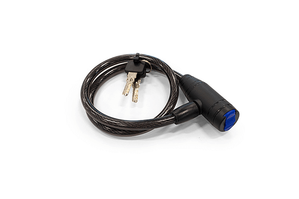 防犯性の高いディンプルキーを採用したワイヤー錠。大事な自転車を盗難からしっかり守ります！