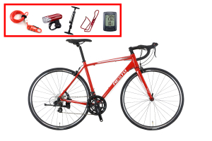 レッド(2022モデル)/465mm／ロードバイク入門ワイドセットFALAD