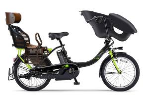 ブラック/グリーン／3人乗り用チャイルドシート付きPAS kiss mini un -2019モデル-［内装3段変速］［20インチ］