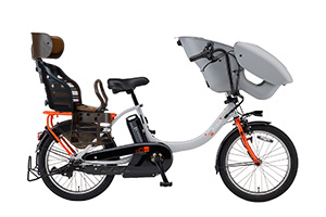 グレー/オレンジ／3人乗り用チャイルドシート付きPAS kiss mini un -2019モデル-［内装3段変速］［20インチ］