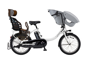 ピュアパールホワイト／3人乗り用チャイルドシート付きPAS kiss mini un -2019モデル-［内装3段変速］［20インチ］