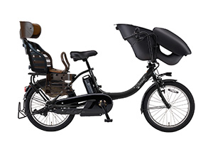 マットブラック2／3人乗り用チャイルドシート付きPAS kiss mini un -2019モデル-［内装3段変速］［20インチ］