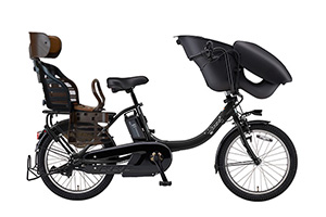 マットブラック2／3人乗り用チャイルドシート付きPAS kiss mini un SP -2019モデル-［内装3段変速］［20インチ］［クラス27キャリア］