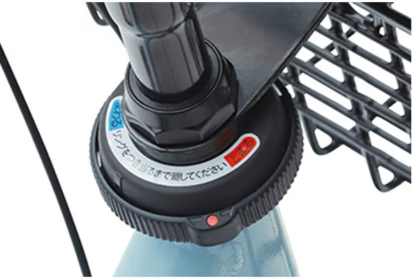 駐輪時のハンドルのふらつきを抑止します。荷物を載せ降ろしする際も安定します。