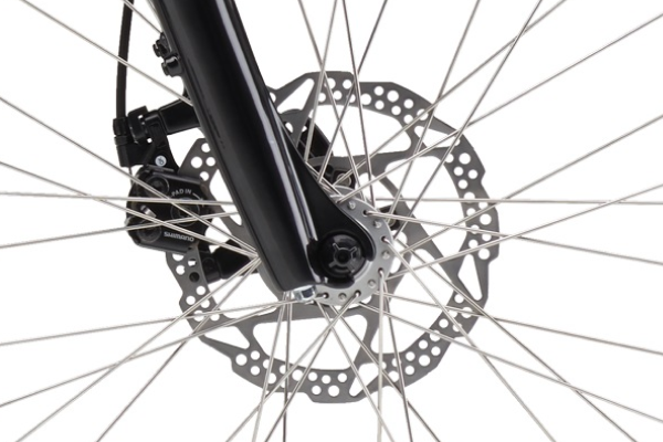 優れた制動力とコントロール性を両立したフロントディスクブレーキ。