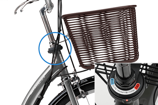 駐輪時のハンドルのふらつきを抑止します。