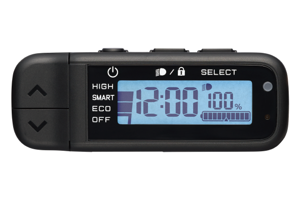 2023モデルからはハンドルに沿ったコンパクトなサイズで、日常生活での使いやすさを考慮し機能的なスイッチに。
バッテリー残量が20％を下回るとLEDランプとランプでお知らせ。
また消費カロリー(kcal)も表示され健康志向の方にもピッタリ！