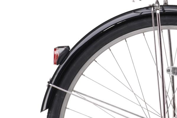 暗闇でも自動点滅LEDライトで後ろからの高い視認性を確保。