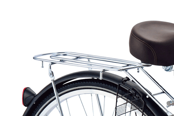 チャイルドシートも付けられるクラス27リアキャリア採用。