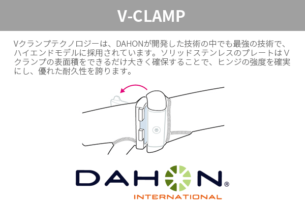ヒンジ部分には耐久性を強化したVクランプテクノジーが採用されています。
