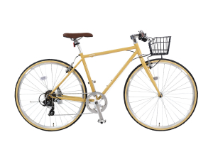 ライトマスタード／カゴ付きcavite(キャビテ)［外装7段変速］[クロモリフレーム]
