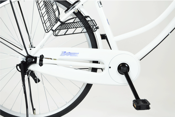 チェーンカバーが付いているため、走行中のチェーンによる裾汚れも防御。