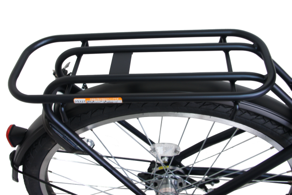 リアチャイルドシートが取り付けられるクラス27のリヤキャリア。