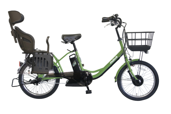 ヘッドレスト付チャイルドシート搭載TDN-207LP PELTECH 子供乗せ自転車  