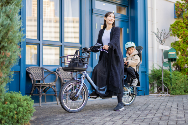 ヘッドレスト付チャイルドシート搭載TDN-207LP PELTECH 子供乗せ自転車