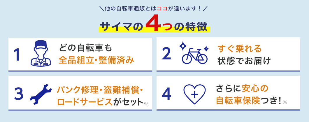cymaは完全組み立て自転車を配送します！