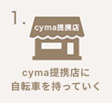 cyma提携店に自転車を持っていく
