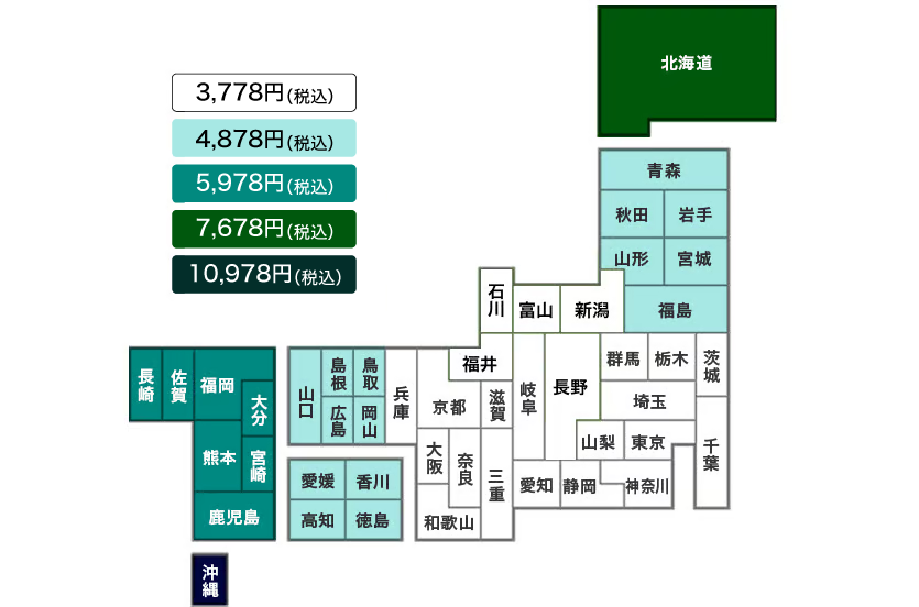 都道府県別配送サービス料