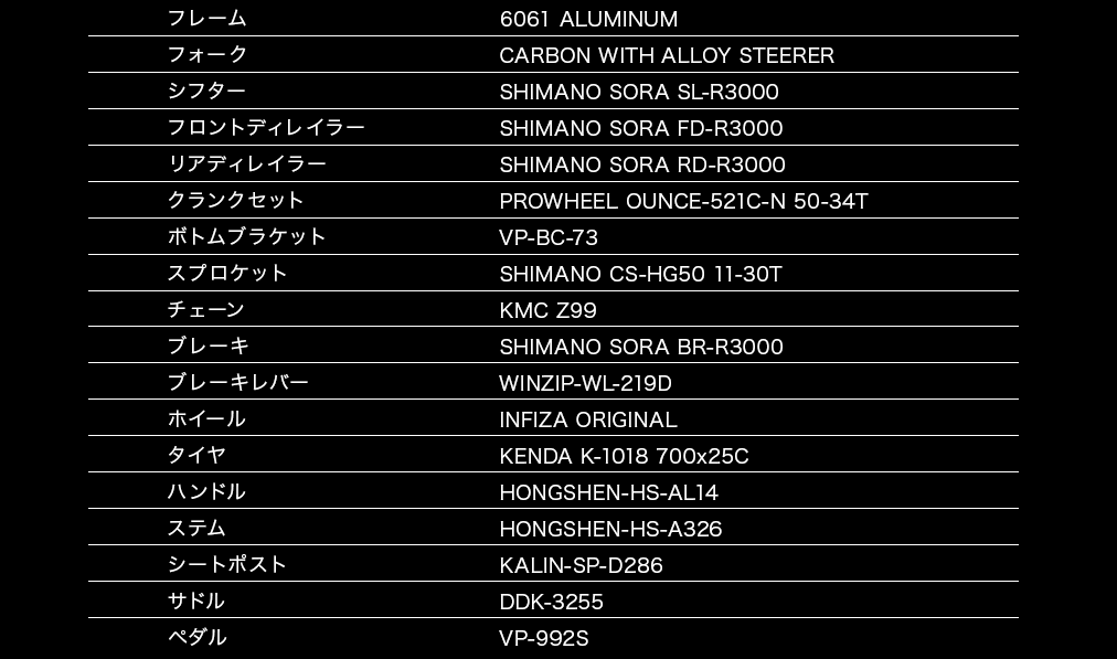 フラットバーロードFB2.0のスペック