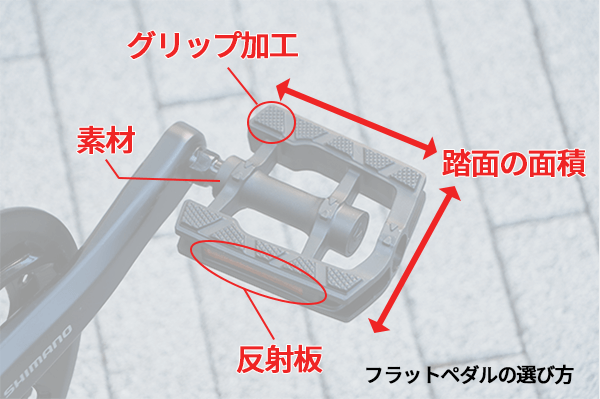 フラットペダルの選び方｜チェックポイントは4つ