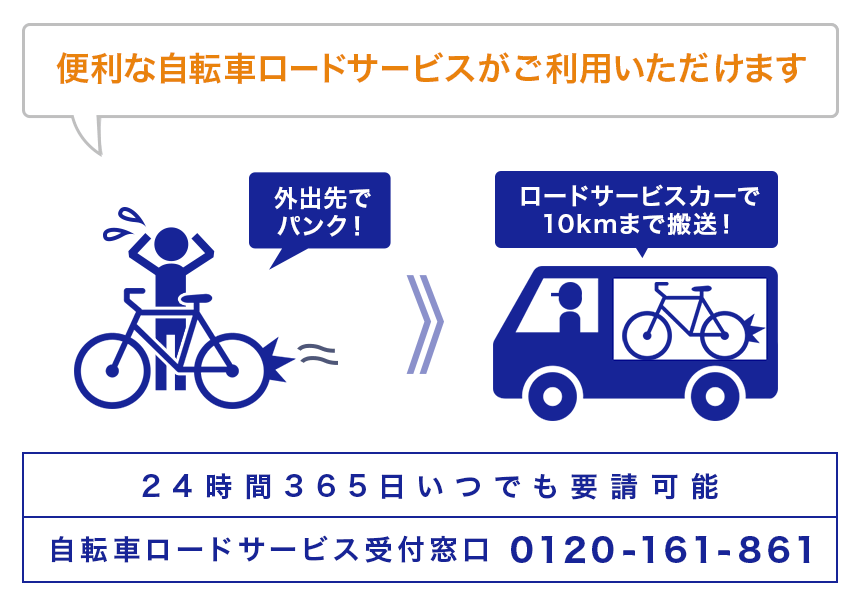 便利な自転車ロードサービスがご利用いただけます